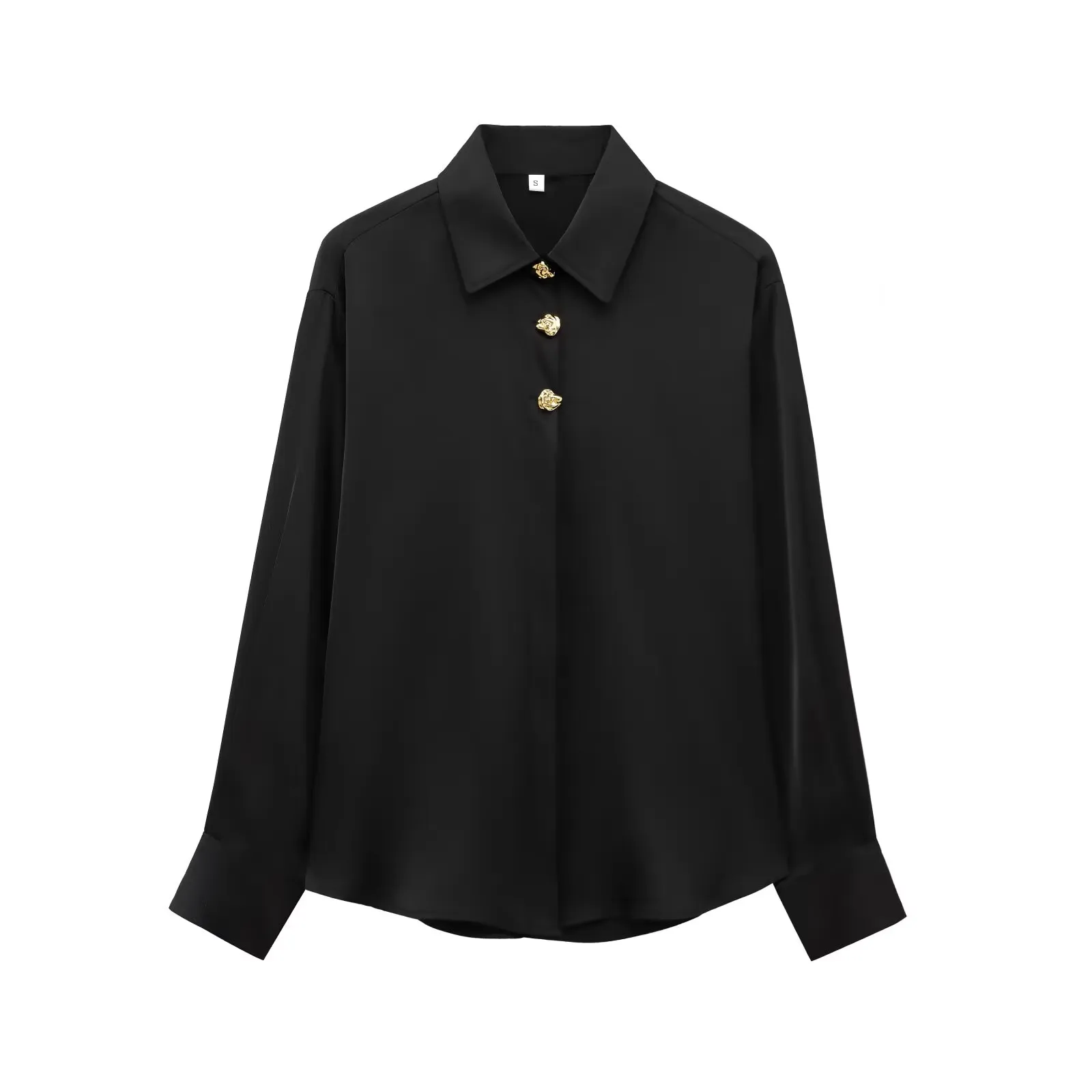 Elegant Satin Blouse - Black