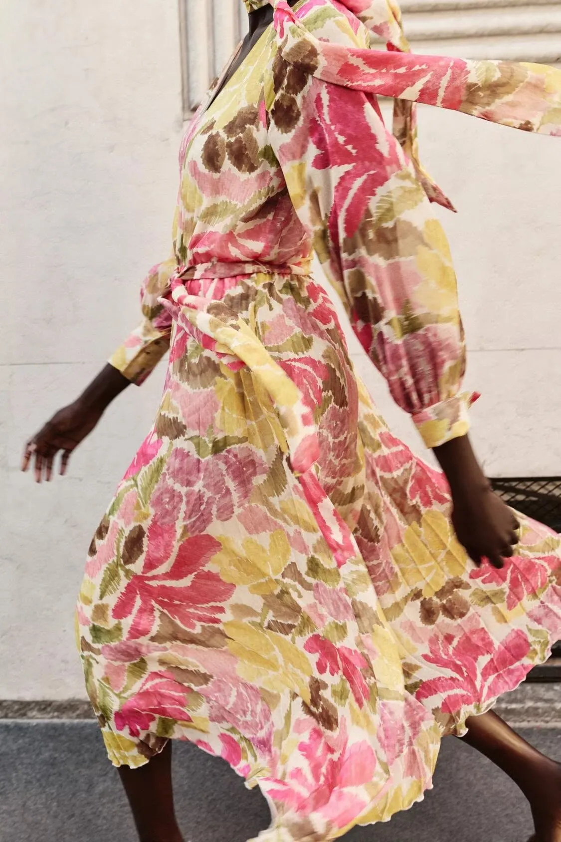 Floral Print Bow Belt Dress - Image 2
