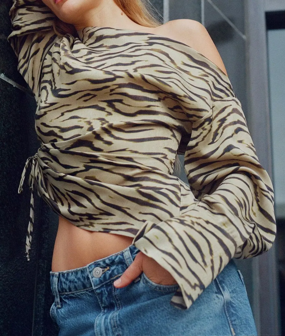 Striped Off-Shoulder Top - Image 2