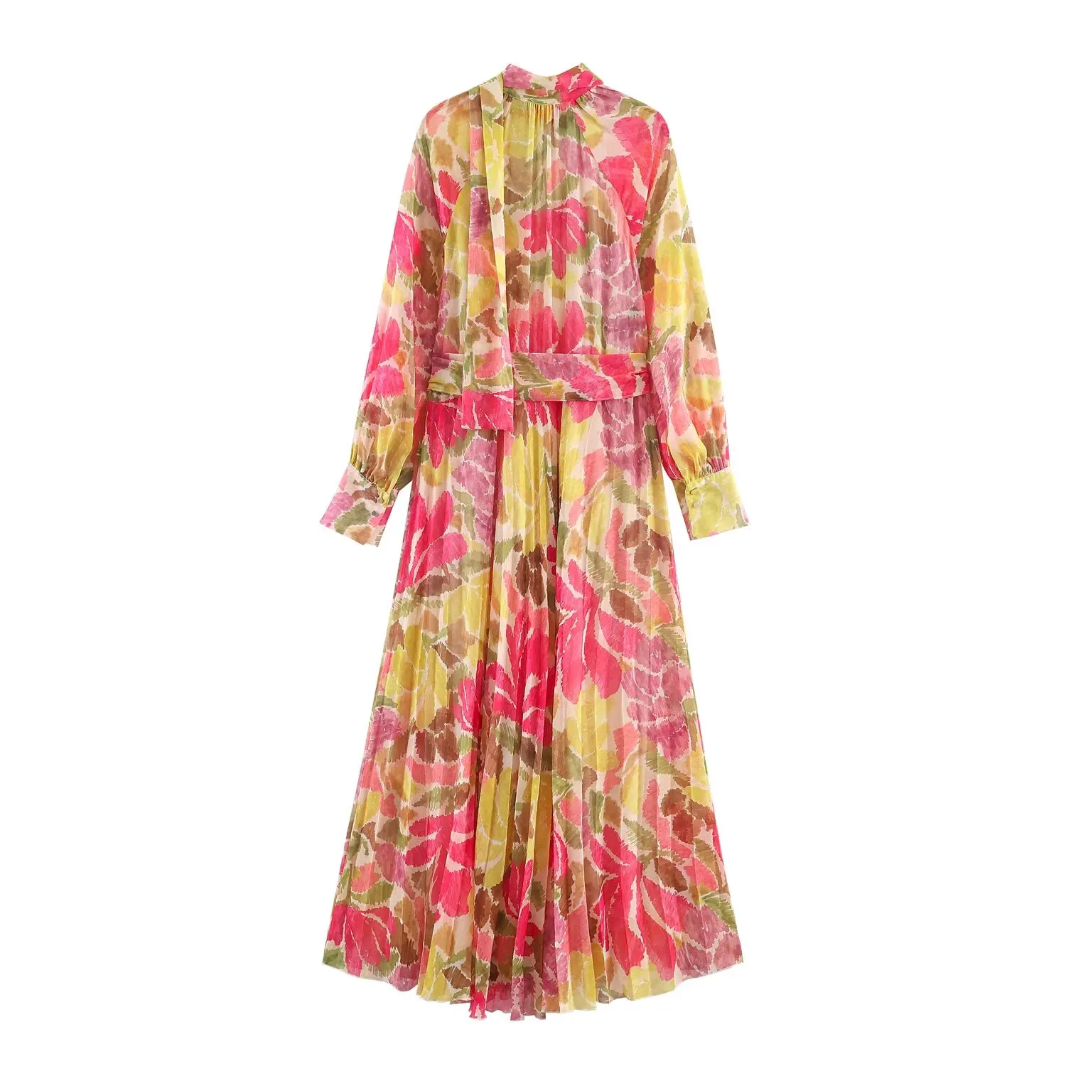 Floral Print Bow Belt Dress - Image 3