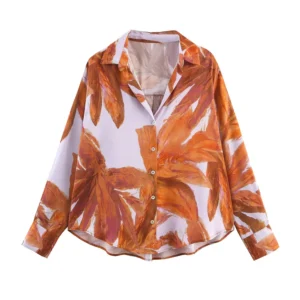 Printed Satin Blouse - Autumn