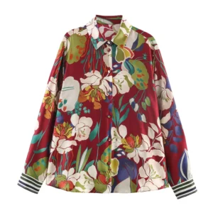 Printed Satin Blouse - Floral