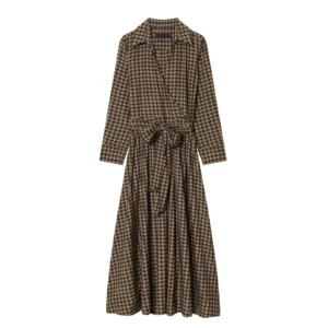 Belted Plaid Dress