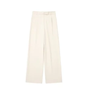 Pleated Wide Leg Trousers - White