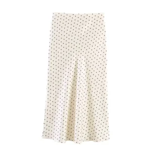 Polka Dot Satin Skirt