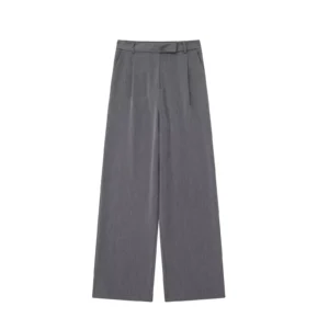 Pleated Wide Leg Trousers - Grey