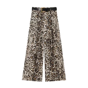 Belted Leopard Trousers