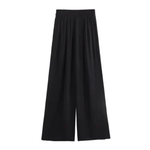 Wide Flowing Trousers - Black