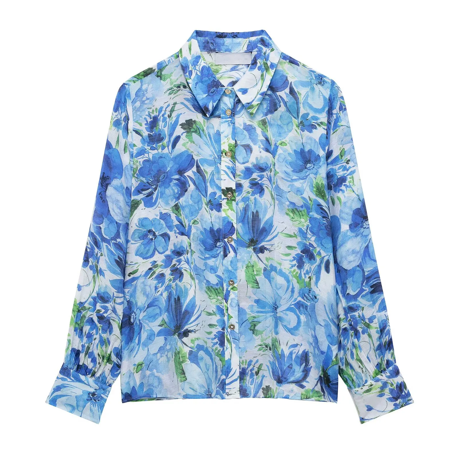 Floral Printed Blouse - Blue