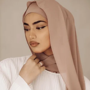 Chiffon Matching Hijab Set - Beige