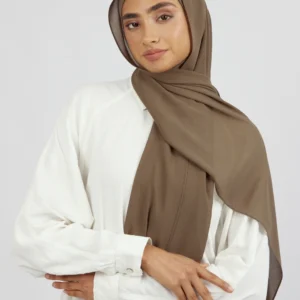 Chiffon Matching Hijab Set - Dark Khaki