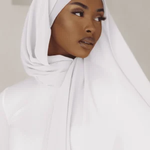 Chiffon Matching Hijab Set - White