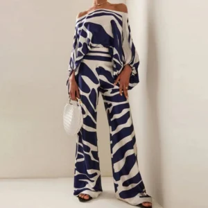 Elegant Abstract Wide-Leg Set