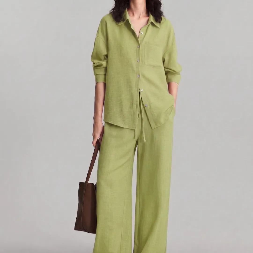 Casual Cotton Set - Lime Green
