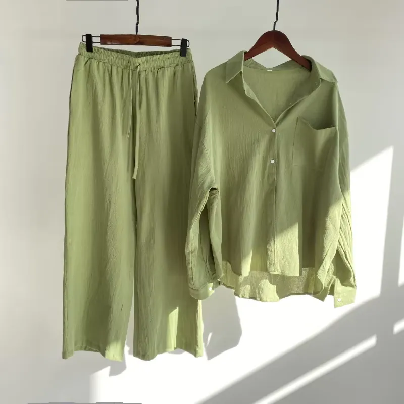 Casual Cotton Set - Lime Green - Image 2