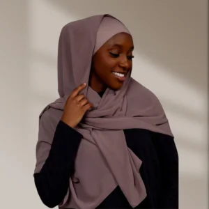 Chiffon Matching Hijab Set - Dusty Pink
