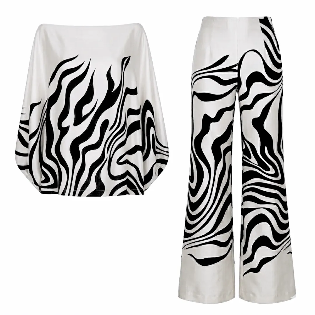 Elegant Striped Wide-Leg Set - Image 2