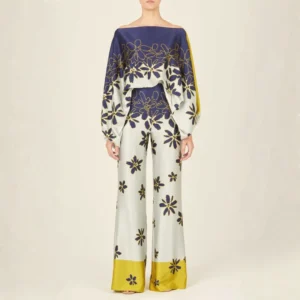 Elegant Floral Wide-Leg Set