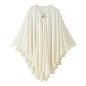 Ivory Pleated Cape Top