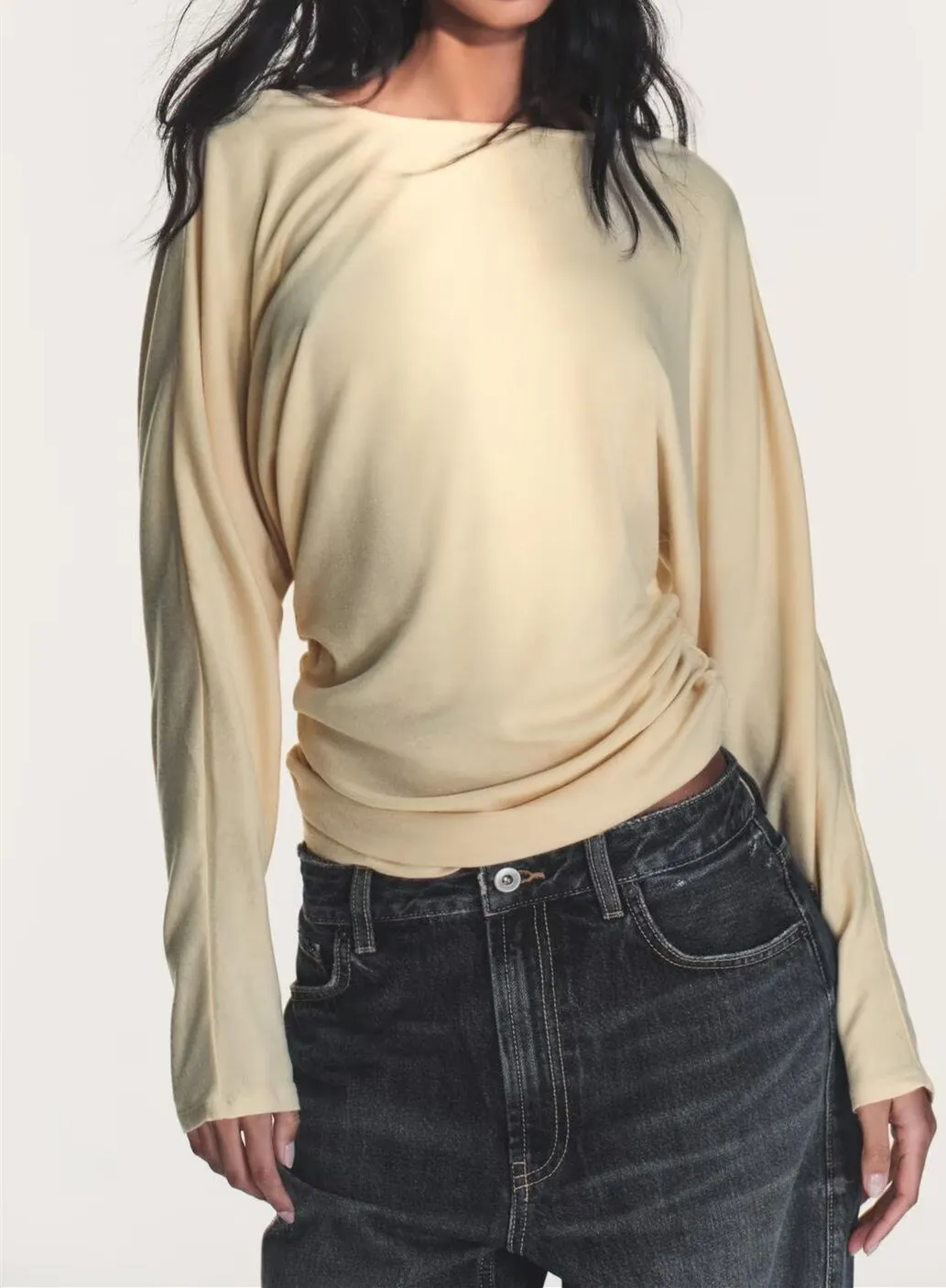 Batwing Sleeve Top - Butter Yellow - Image 2