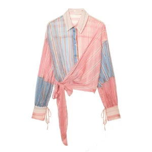 Striped Wrap Top